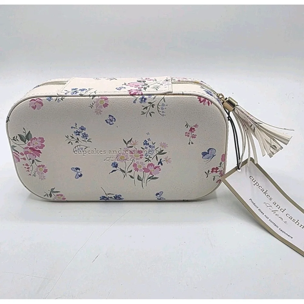 NEW Cupcakes & Cashmere at Home Travel Jewelry Box Floral Organizer Case Gift